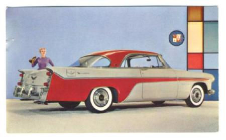 An unused postcard of a 1956 DeSoto Firedome 2 Door Seville