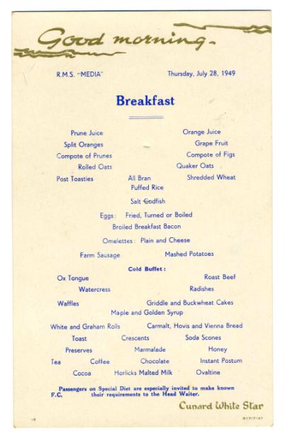 Heavy Breakfast Menu