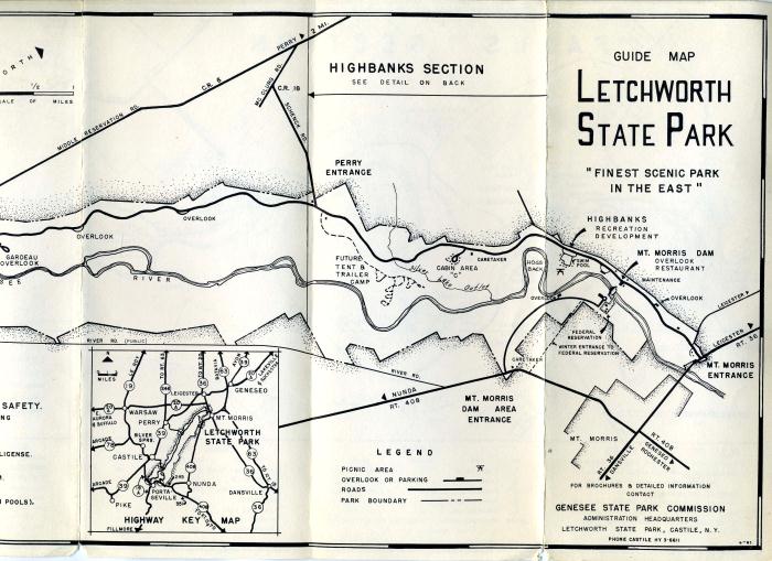 state park guide maps castile new york 1963 letchworth state park 