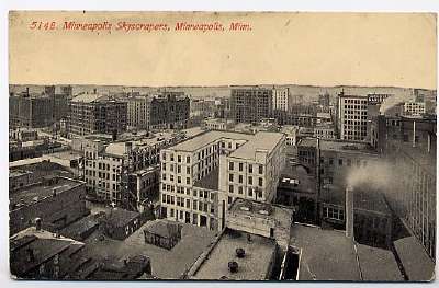 Minneapolis Advertising on Minneapolis Minnesota Skyscrapers 1920 S Postcard Ad 868413