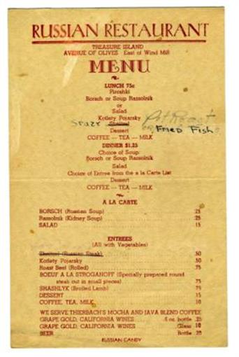 Russian Menu