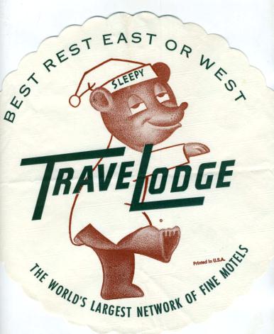 TRAVELODGE Motels Round Placemat SLEEPY Bear - bidStart (item 17028820 ...