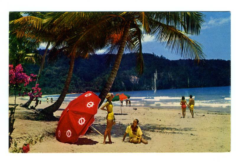 Beach on Maracas Bay Port of Spain Trinidad Postcard Pan American