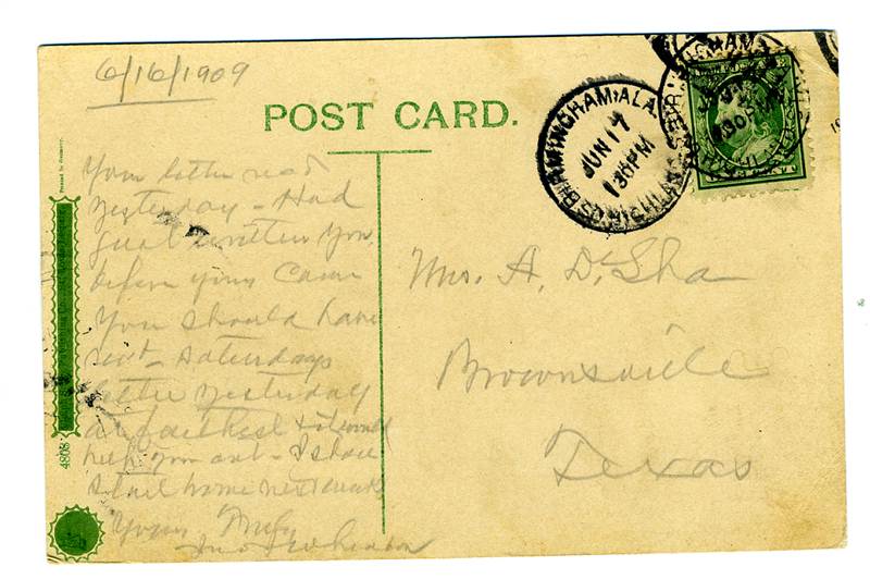 Souvenir from Birmingham Alabama Postcard Birmingham High School 1909 
