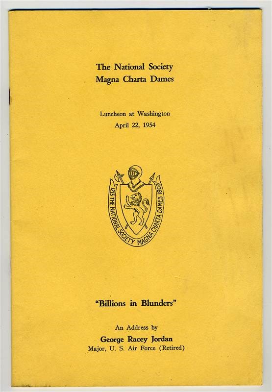 Society of Magna Charta Dames Program Washington DC 1954 Billions in