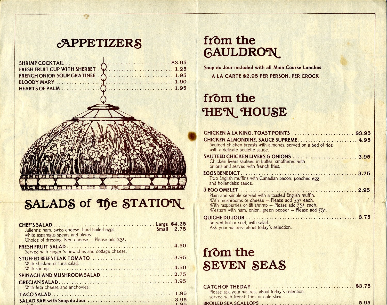 the station restaurant menu erie pennsylvania 1980 s
